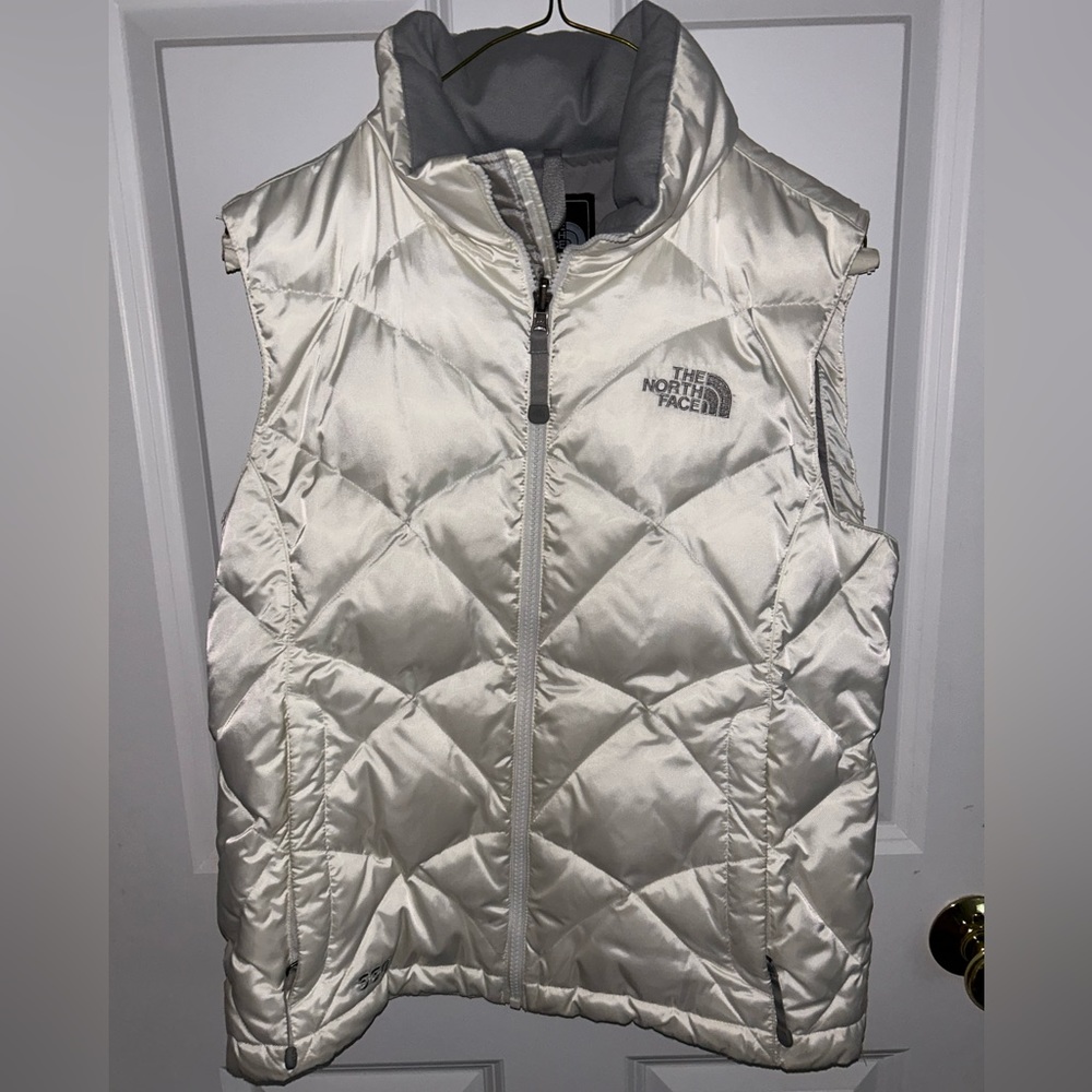 White Northface puffer vest